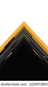 Resumen del circuito de la flecha gris amarilla gris oscura ciberlínea geométrica sobre diseño blanco ultramoderno tecnología futurista ilustración vectorial de fondo.