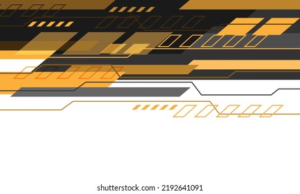 Abstract yellow grey geometric cyber speed technology on white with blank space design modern futuristic background vector illustration.