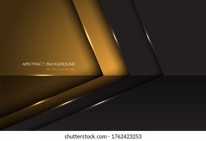 Abstract yellow grey metallic glossy arrow direction with blank space and text design modern futuristic background vector illustration.