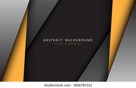 Abstract yellow grey metallic triangle with simple text on blank space design modern futuristic background vector illustration.