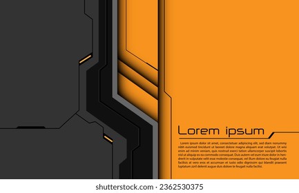 Resumen de tecnología gris amarillo ciberfuturista de circuito de línea negra diseño geométrico creativo moderno ilustración vectorial de fondo creativo.