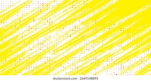 Abstractas fondo amarillo Grunge con líneas diagonales y salpicaduras rojas - diseño de Vector