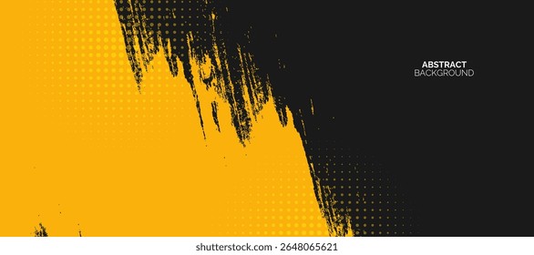 Abstractas fondo de grunge amarillo con efectos de semitono.