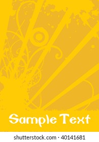 abstract yellow grunge with creative floral design