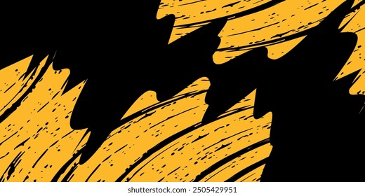 abstract yellow grunge on black background. vector ilustrator