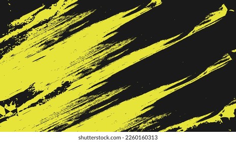 Abstract Yellow Grunge Texture In Black Background	