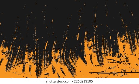 Abstract Yellow Grunge Texture In Black Background	