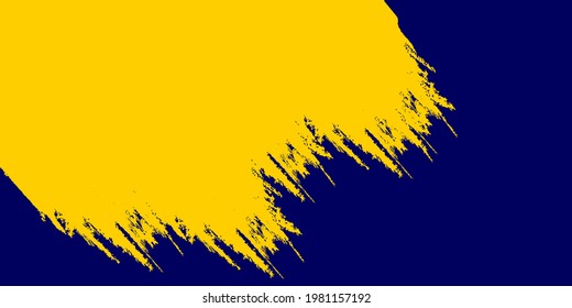 Abstract yellow grunge texture isolated on blue background.