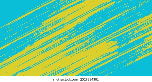 Abstract yellow grunge texture isolated on blue background.