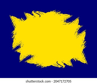 Abstrakte gelbe Grunge-Textur auf blauem Hintergrund mit Kopienraum und Bannerdesign-Vorlage. Vektorgrafik