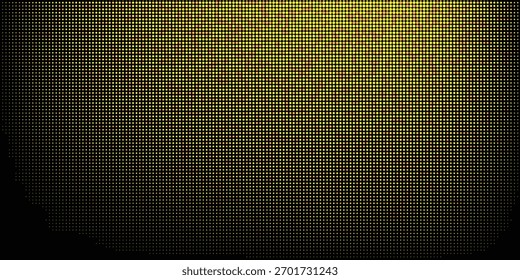 Abstractas fondo de semitono amarillo con puntos degradados brillantes sobre un fondo oscuro.