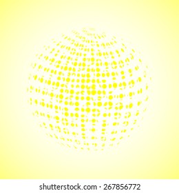 Abstract Yellow halftone background illustration. Light-box
