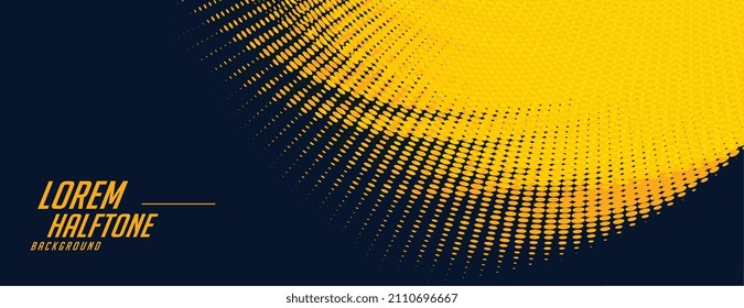 abstract yellow halftone banner on black background