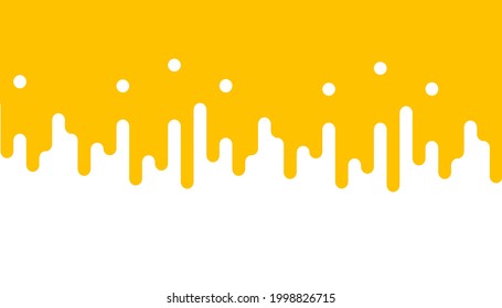 Resumen de diseño de línea líquida de medio tono amarillo. Patrón de transición de línea moderna aislado sobre fondo blanco. Vector