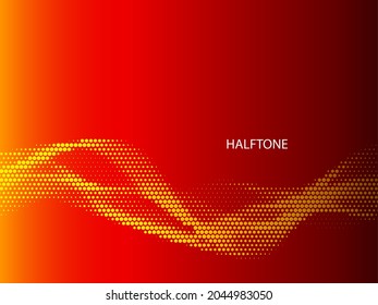 Abstract yellow halftone in red pattern background vector