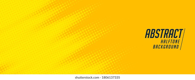 abstract yellow halftone wide elegant banner design