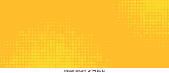 abstract yellow halftone wide elegant banner design