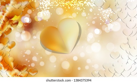 Abstract Yellow Heart Background Eps