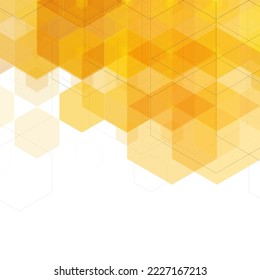 Abstract yellow hexagon background. Vector design element.