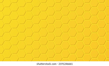 Abstract Yellow Hexagon Honeycomb Light and Shadow Vector Background
