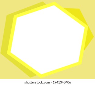 Abstract yellow hexagonal frame, honeycomb texture background.