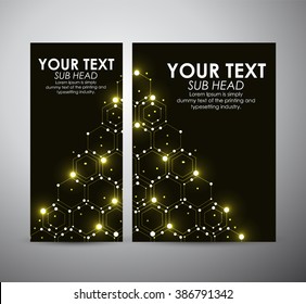Abstract yellow hexagons. Graphics resources design template or roll up. 