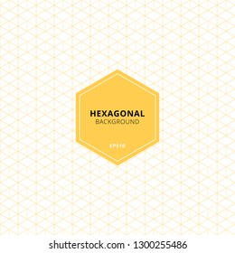 Abstract yellow hexagons pattern on white background. 3D geometric border and lines. Vector illustration