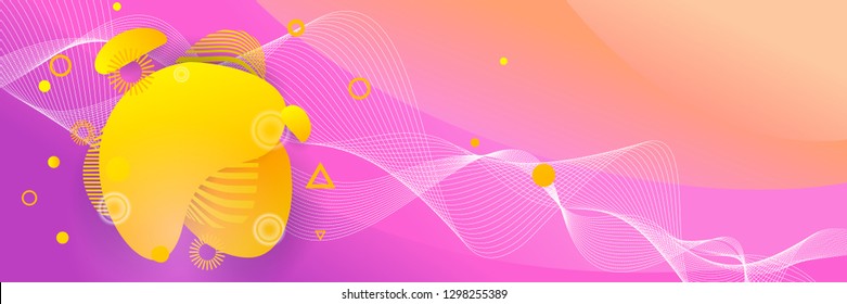 Abstract Yellow Hipster Technological Hexagonal Background Equalizer Speaking Motion Sound, wave of blurred lights. Fashion Vector Design Hexagonal Dynamic Forms Pattern Vector Illustration