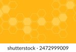 Abstract yellow honeycomb background design. beehive with hexagon grid cells on yellow background