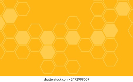 Abstract yellow honeycomb background design. beehive with hexagon grid cells on yellow background