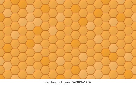 Abstract yellow honeycomb pattern background graphic illustration.