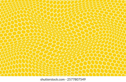 abstract yellow honeycomb wave pattern suitable for background.