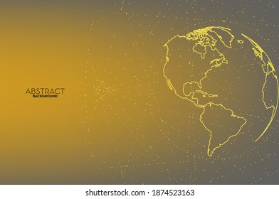 Abstract yellow Illuminating flowing line digital technology, smooth particle wave, big data techno design concept background wallpaper, vector eps
