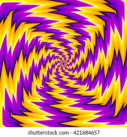 Abstract yellow  illusion of movement