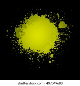 Abstract yellow Ink splash background, grunge vector design template - paint brush
