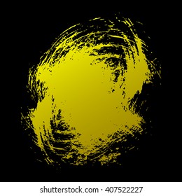 Abstract yellow Ink splash paint brush background, grunge vector design template - paint brush
