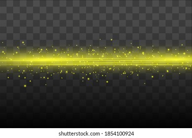 Abstract yellow isolated on black background. Vector illustration.the lighting effect.floodlight directional