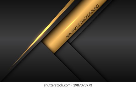 Abstract yellow label shadow line arrow direction on dark grey metallic with blank space design modern futuristic technology background vector illustration.