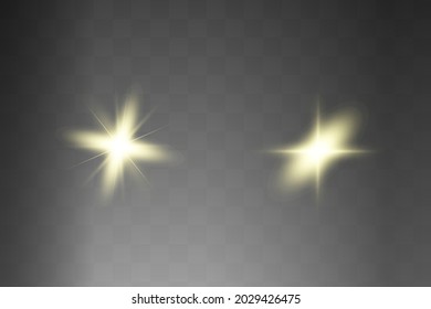 Abstract yellow laser beam. Transparent isolated on black background. Vector illustration.the lighting effect.floodlight directional
