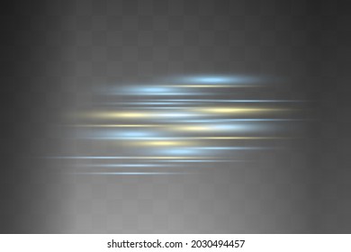 Abstract yellow laser beam. Transparent isolated on black background. Vector illustration.the lighting effect.floodlight directional
