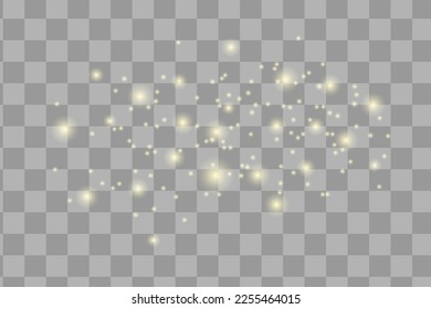 Abstract yellow laser beam. Transparent isolated on  background. Vector illustration the lighting effect floodlight directional.