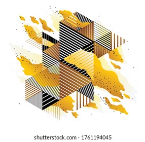 Abstract yellow lava fluids vector illustration, bubble gradients shapes in motion, artistic background graphic element, dynamic modern art liquid forms flowing.