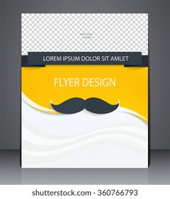 Abstract yellow layout brochure, flyer in style hipster, design in A4 size.