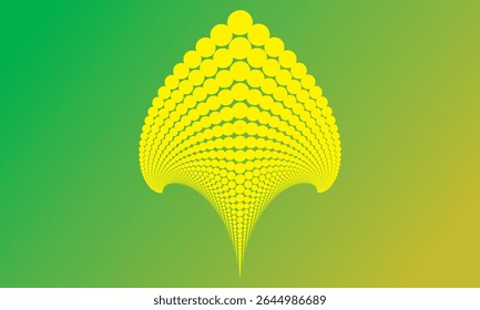 Abstract yellow leaf design with water drops on a nature inspired background
