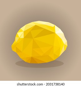 limón amarillo abstracto hecho de triángulos. la manzana se dibuja en el estilo de triangulación