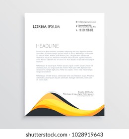 abstract yellow letterhead design template