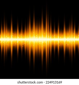 Abstract yellow light background on black background