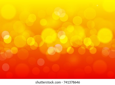 Abstract yellow light bokeh on red background vector illustration.