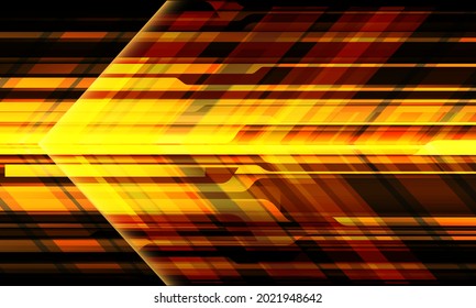 Abstract yellow light cyber arrow direction geometric speed design modern futuristic technology background vector illustration.