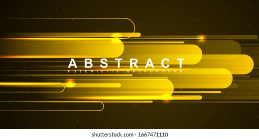 Abstract yellow light of high speed motion technology background